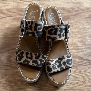 Franco Sarto Animal Print Slide Sandals